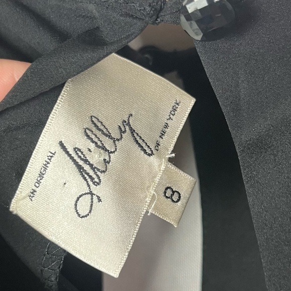 Milly Black Silk Button Back Cap Sleeve Short Sleeve Blouse 8 - Picture 4 of 4